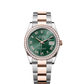 Rolex Stainless Steel And Pink Gold Datejust - 36 MM - Oyster Bracelet - Diamond Bezel - Mint Green Roman Dial - 126281RBR-0040