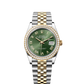 Rolex Stainless Steel And Yellow Gold Datejust - 36 MM - Jubilee Bracelet - Diamond Bezel - Olive Green Roman Dial - 126283RBR-0039