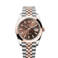 Rolex Stainless Steel and Pink Gold Datejust 41 Date Watch - 41 MM - Jubilee Bracelet - Domed Bezel - Chocolate Index Dial - 126301-0002