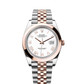 Rolex Stainless Steel and Pink Gold Datejust 41 Date Watch - 41 MM - Jubilee Bracelet - Domed Bezel - White Roman Dial - 126301-0026