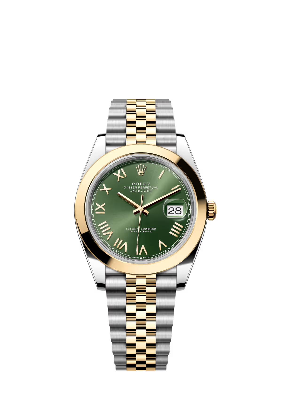 Rolex Stainless Steel and Yellow Gold Datejust 41 Date Watch - 41 MM - Jubilee Bracelet - Smooth Bezel - Olive Green Roman Dial - 126303-0024