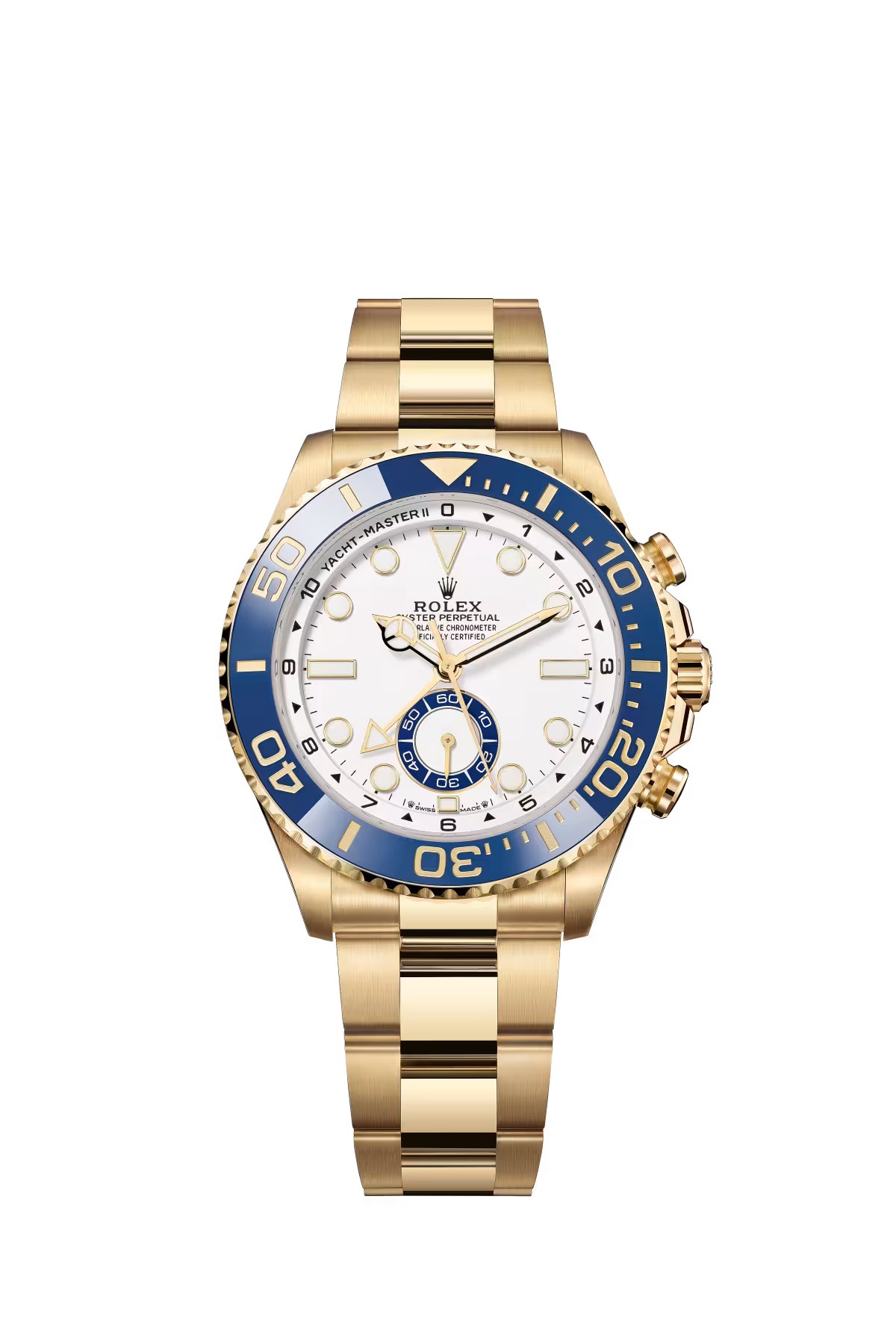 Rolex Yellow Gold Yacht-Master II Watch - 44 MM - Oyster Bracelet - White Dial - 126688-0001