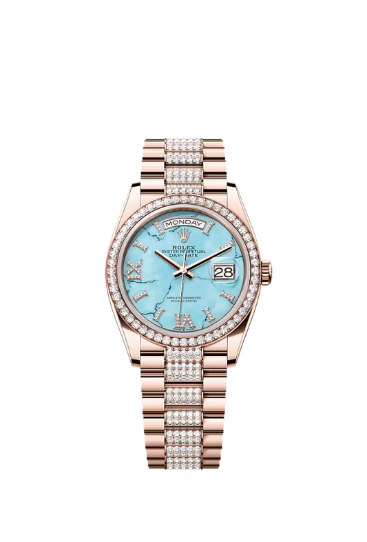 Rolex Day-Date - 36 MM - Rose Gold - Turquoise Dial - 128345RBR-0065