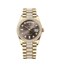 Rolex Presidential Yellow Gold Day-Date 36MM - Diamond-Set President Bracelet Watch - Dark Grey Diamond Dial - 128348RBR-0007