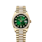 Rolex Presidential Yellow Gold Day-Date 36MM - Diamond-Set President Bracelet Watch - Green Ombré Diamond Dial - 128348RBR-0036
