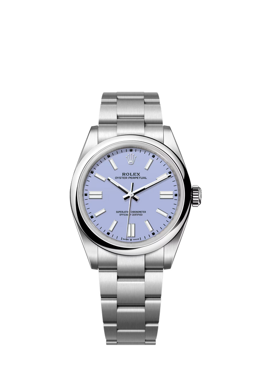 Rolex Oyster Perpetual - Stainless Steel - 41 MM - Oyster Bracelet - Lavender Dial - Domed Bezel - 134300-0012