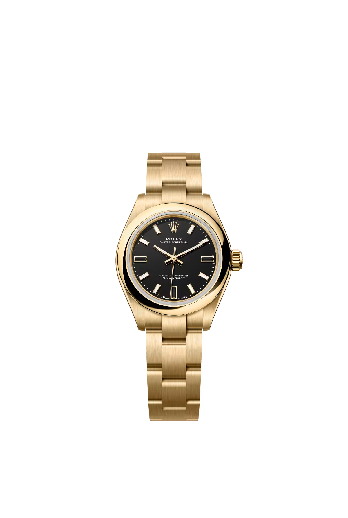 Rolex Oyster Perpetual - Yellow Gold - 28 MM - Oyster Bracelet - Black Dial - 276208-0001