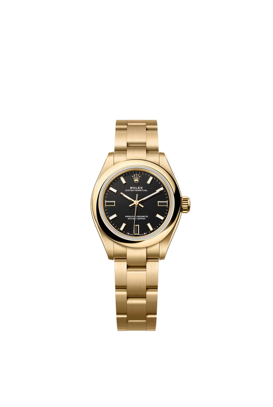 Rolex Oyster Perpetual - Yellow Gold - 28 MM - Oyster Bracelet - Black Dial - 276208-0001