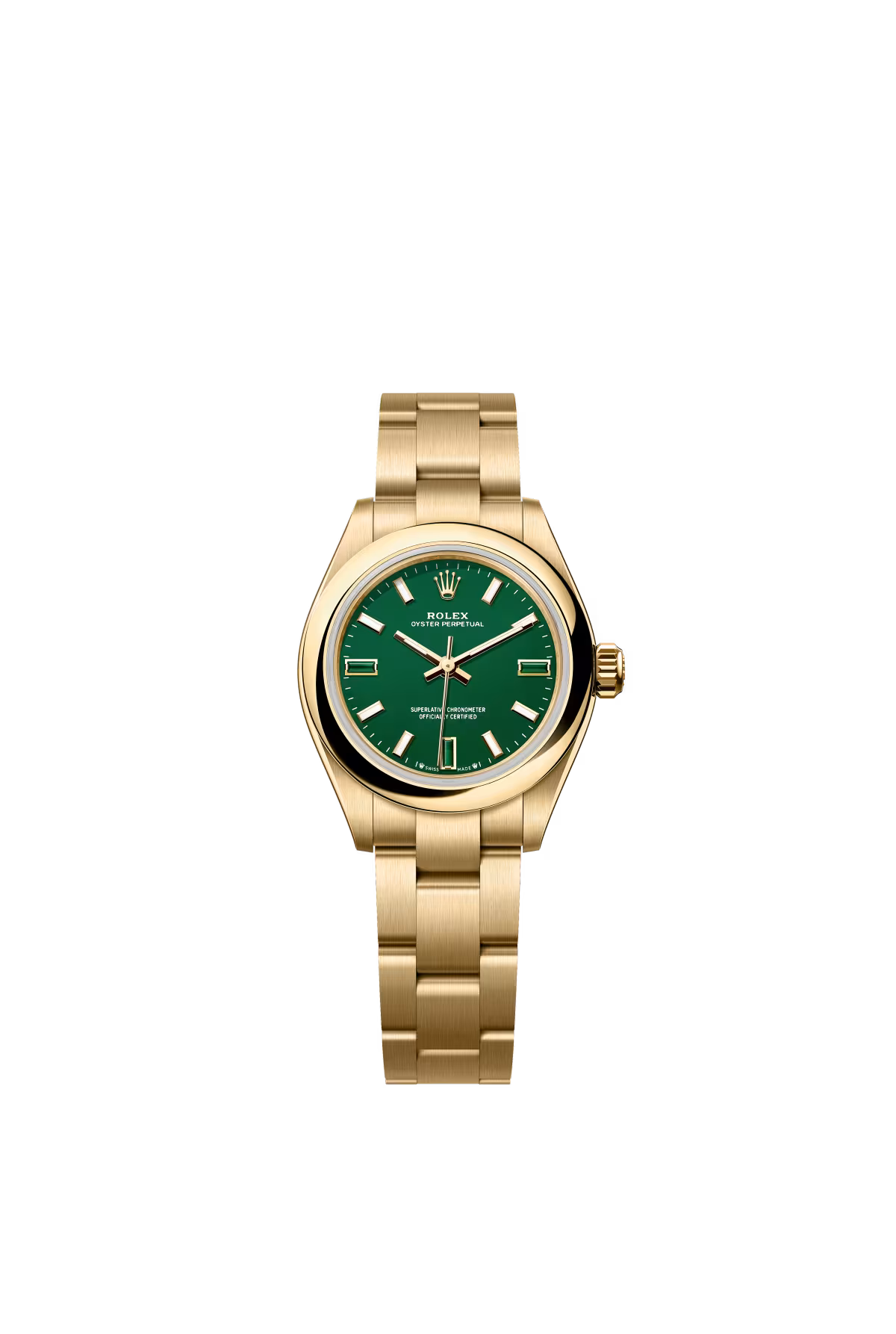 Rolex Oyster Perpetual - Yellow Gold - 28 MM - Oyster Bracelet - Green Stone Dial - 276208-0002