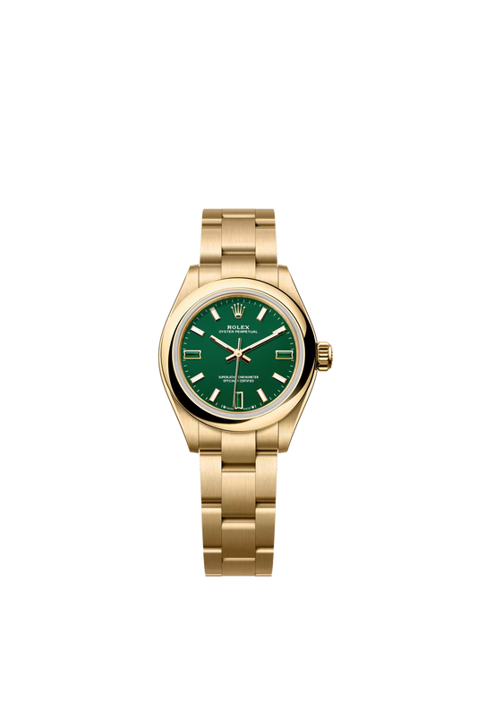 Rolex Oyster Perpetual - Yellow Gold - 28 MM - Oyster Bracelet - Green Stone Dial - 276208-0002