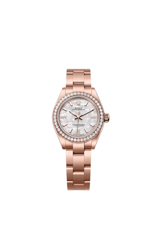 Rolex Everose Gold Oyster Perpetual Watch - 28 MM - Oyster Bracelet - MoP Dial - Diamond Bezel - 276245RBR-0001