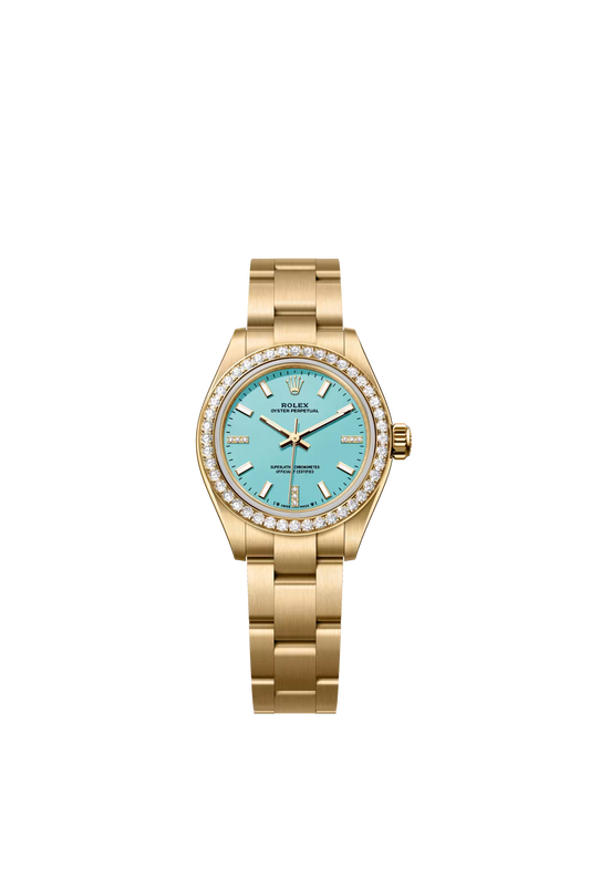 Rolex Oyster Perpetual - Yellow Gold - 28 MM - Oyster Bracelet - Turquoise Dial - 276248RBR-0001