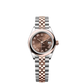 Rolex Lady-Datejust - 28 MM - Oystersteel and Rose Gold - Jubilee Bracelet - Smooth Bezel - Chocolate Roman Dial - 279161-0009