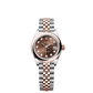 Rolex Lady-Datejust - 28 MM - Oystersteel and Rose Gold - Jubilee Bracelet - Smooth Bezel - Chocolate Diamond Dial - 279161-0011