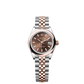 Rolex Lady-Datejust - 28 MM - Oystersteel and Rose Gold - Jubilee Bracelet - Smooth Bezel - Chocolate Index Dial - 279161-0017