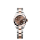 Rolex Lady-Datejust - 28 MM - Oystersteel and Rose Gold - Oyster Bracelet - Smooth Bezel - Chocolate Index Dial - 279161-0018