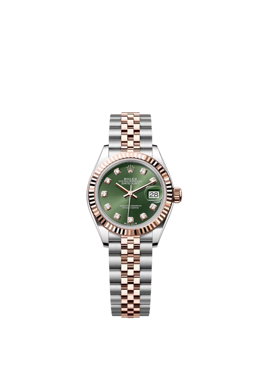 Rolex Lady-Datejust - 28 MM - Oystersteel and Rose Gold - Jubilee Bracelet - Fluted Bezel - Purple Diamond Dial - 279171-0007