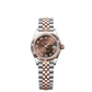 Rolex Lady-Datejust - 28 MM - Oystersteel and Rose Gold - Jubilee Bracelet - Fluted Bezel - Chocolate Roman Dial - 279171-0009