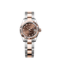 Rolex Lady-Datejust - 28 MM - Oystersteel and Rose Gold - Oyster Bracelet - Fluted Bezel - Chocolate Roman Dial - 279171-0010