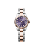 Rolex Lady-Datejust - 28 MM - Oystersteel and Rose Gold - Oyster Bracelet - Fluted Bezel - Purple Diamond Dial - 279171-0016