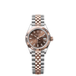 Rolex Lady-Datejust - 28 MM - Oystersteel and Rose Gold - Jubilee Bracelet - Fluted Bezel - Chocolate Index Dial - 279171-0017