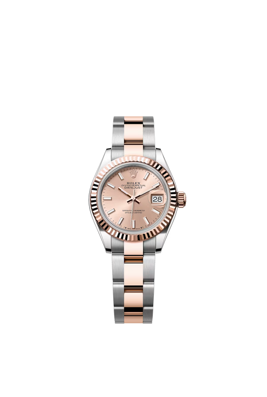 Rolex Lady-Datejust - 28 MM - Oystersteel and Rose Gold - Oyster Bracelet - Fluted Bezel - Rose Index Dial - 279171-0024