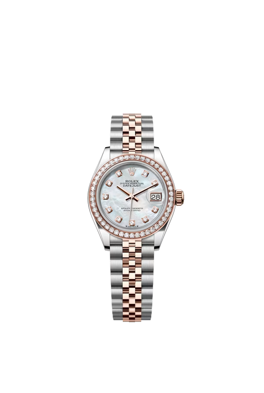 Rolex Lady-Datejust - 28 MM - Oystersteel and Rose Gold - Jubilee Bracelet - Diamond Bezel - Mother of Pearl Diamond Dial - 279381RBR-0013