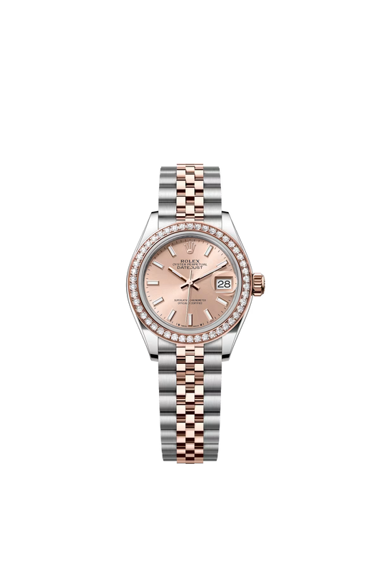 Rolex Lady-Datejust - 28 MM - Oystersteel and Rose Gold - Jubilee Bracelet - Diamond Bezel - Rose Index Dial - 279381RBR-0023