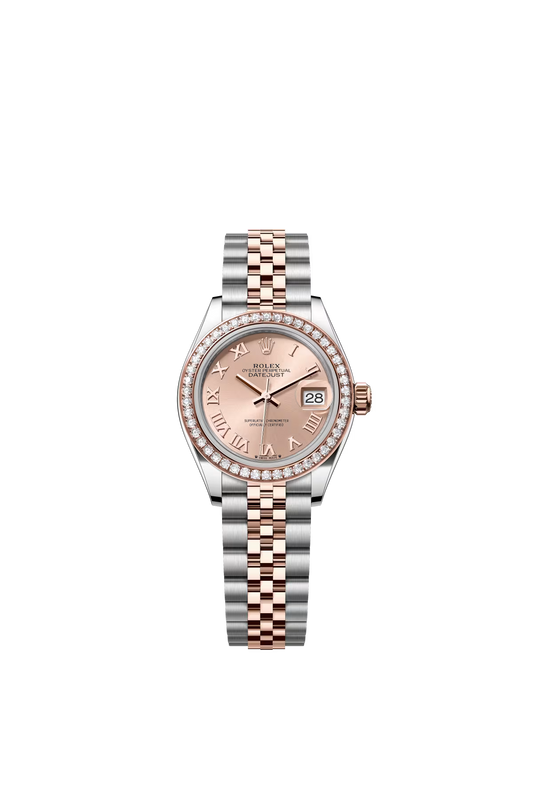 Rolex Lady-Datejust - 28 MM - Oystersteel and Rose Gold - Jubilee Bracelet - Diamond Bezel - Rose Roman Dial - 279381RBR-0025