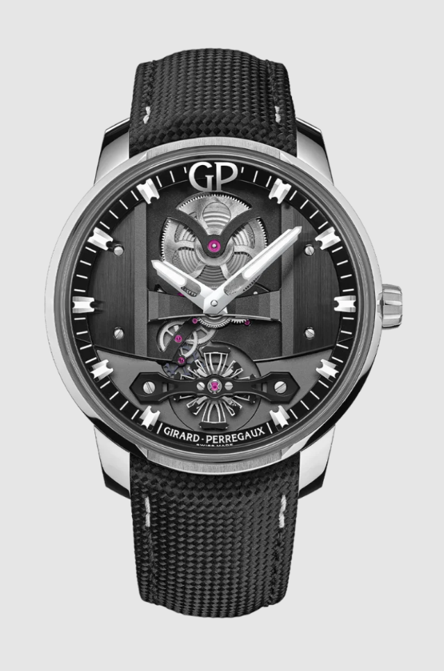 Girard-Perregaux Free Bridge Meteorite - 44 MM - Stainless Steel - Open Dial - 82000-11-3259-5CX