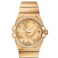 Omega Constellation Yellow Gold 38 MM - Yellow Gold Bracelet - Diamond Bezel - Champagne Diamond Dial - 123.55.38.21.58.001