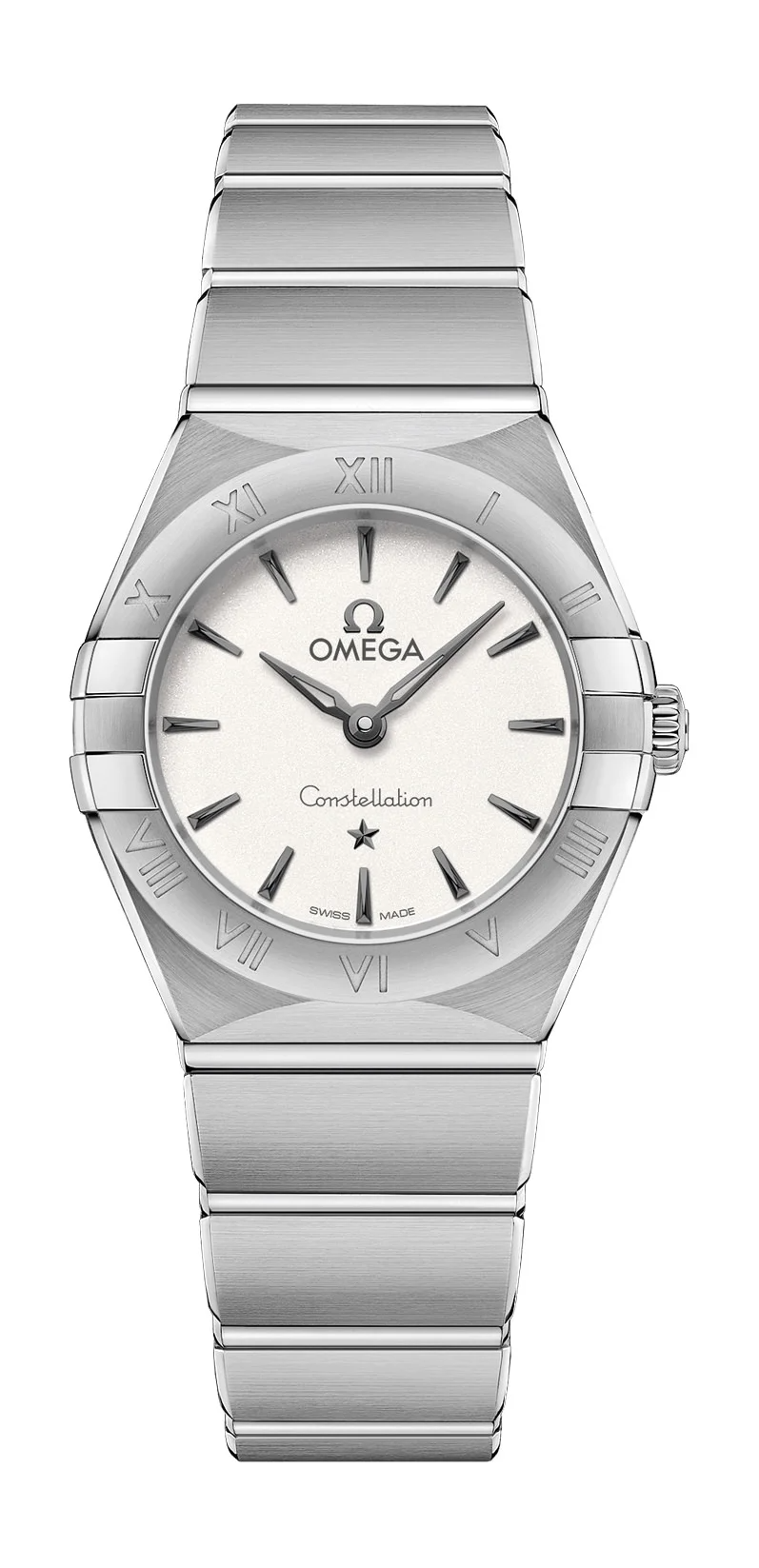 Omega Constellation Stainless Steel 25 MM - Stainless Steel Bracelet - White Silvery Dial - 131.10.25.60.02.001