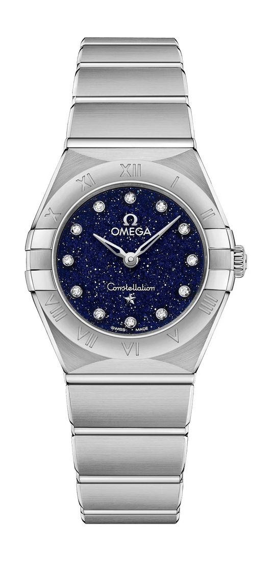 Omega Constellation Stainless Steel 25 MM - Stainless Steel Bracelet - Blue Diamond Dial - 131.10.25.60.53.001