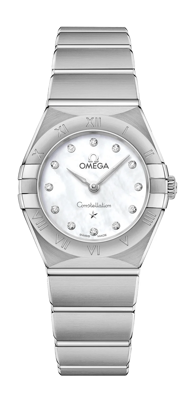 Omega Constellation Stainless Steel 25 MM - Stainless Steel Bracelet - Mother-Of-Pearl Diamond Dial - 131.10.25.60.55.001