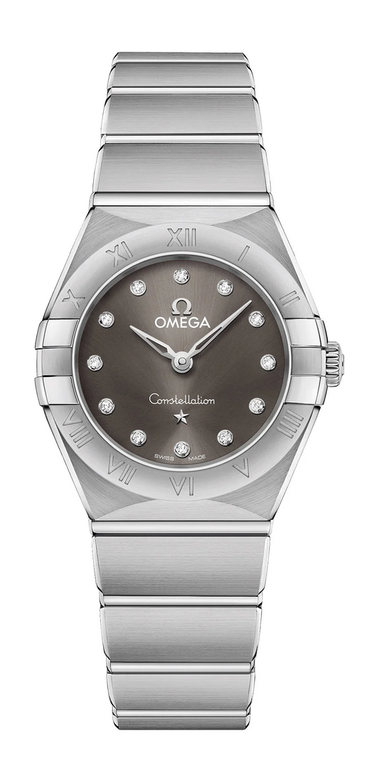 Omega Constellation Stainless Steel 25 MM - Stainless Steel Bracelet - Grey Diamond Dial - 131.10.25.60.56.001