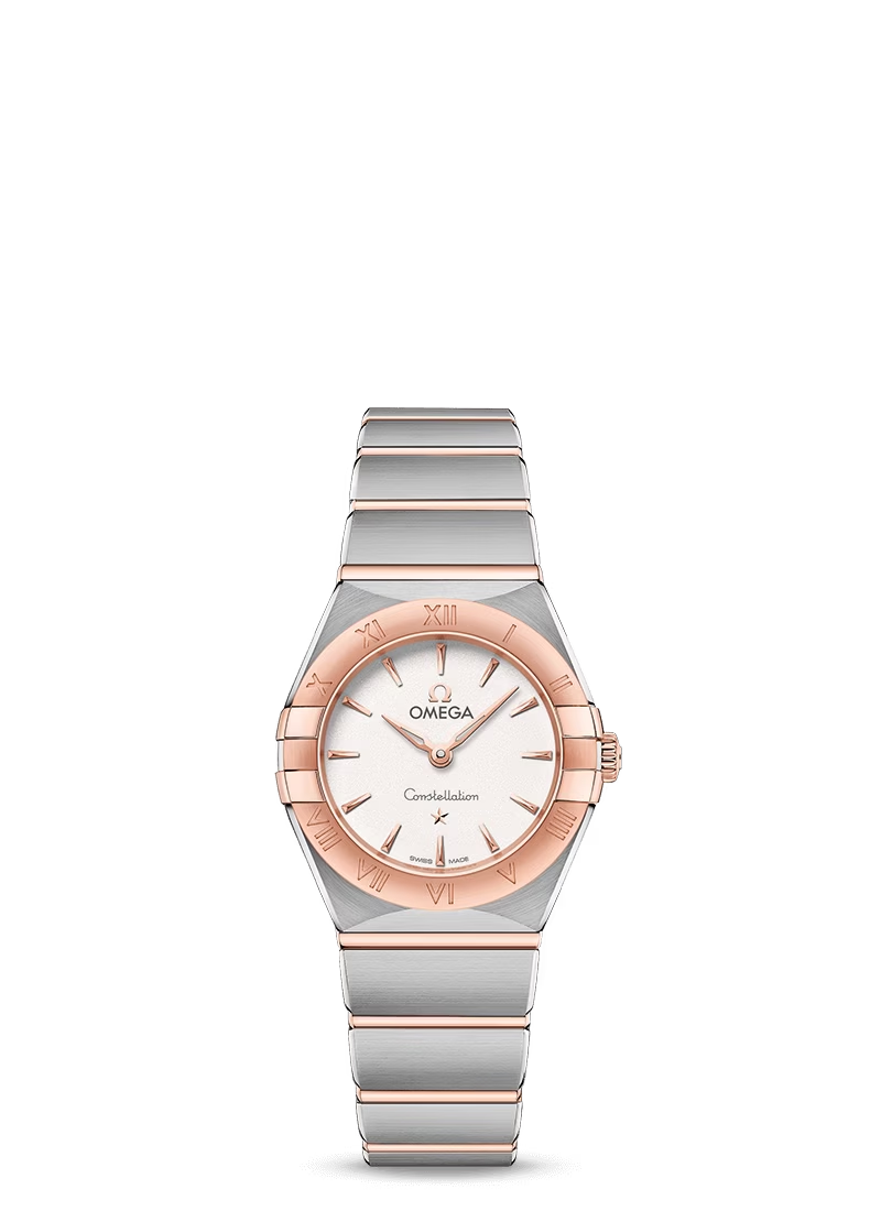 Omega Constellation Stainless Steel and Rose Gold 25 MM - Stainless Steel and Rose Gold Bracelet - White Silvery Dial - 131.20.25.60.02.001