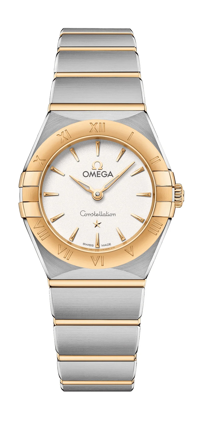 Omega Constellation Stainless Steel and Yellow Gold 25 MM - Stainless Steel and Yellow Gold Bracelet - White Silvery Dial - 131.20.25.60.02.002