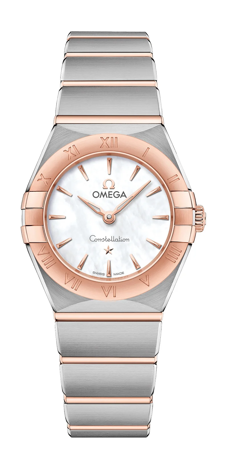 Omega Constellation Stainless Steel and Rose Gold 25 MM - Stainless Steel and Rose Gold Bracelet - White Mother-Of-Pearl Dial - 131.20.25.60.05.001