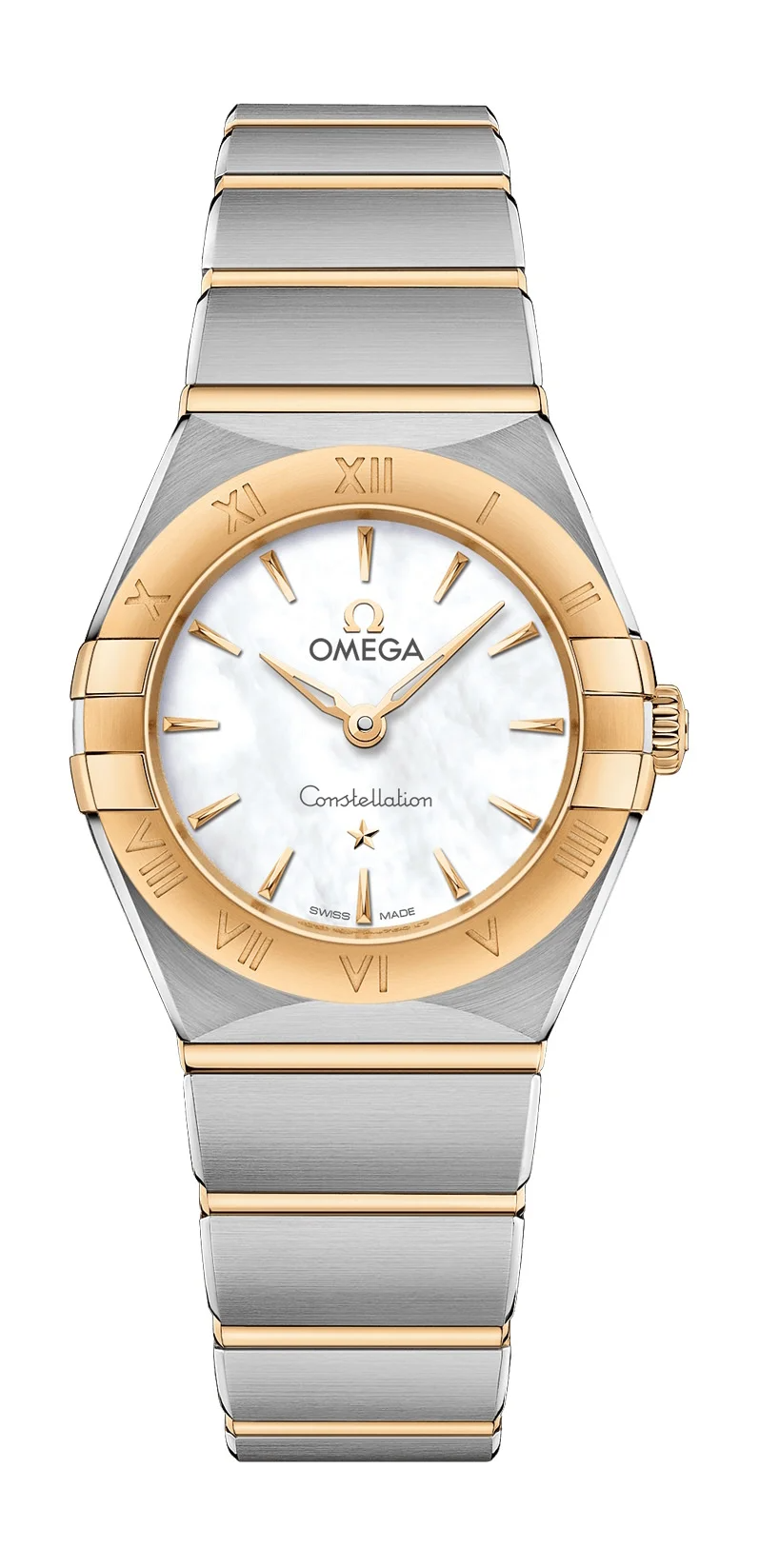 Omega Constellation Stainless Steel and Yellow Gold 25 MM - Stainless Steel and Yellow Gold Bracelet - White Mother-Of-Pearl Dial - 131.20.25.60.05.002