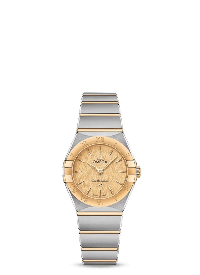 Omega Constellation Stainless Steel and Yellow Gold 25 MM - Stainless Steel and Yellow Gold Bracelet - Champagne Dial - 131.20.25.60.08.001