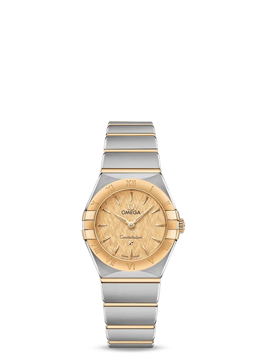 Omega Constellation Stainless Steel and Yellow Gold 25 MM - Stainless Steel and Yellow Gold Bracelet - Champagne Dial - 131.20.25.60.08.001