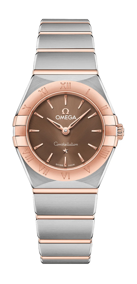 Omega Constellation Stainless Steel and Rose Gold 25 MM - Stainless Steel and Rose Gold Bracelet - Brown Dial - 131.20.25.60.13.001