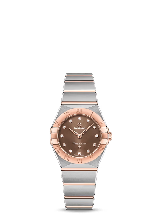 Omega Constellation Stainless Steel and Rose Gold 25 MM - Stainless Steel and Rose Gold Bracelet - Brown Diamond Dial - 131.20.25.60.63.001