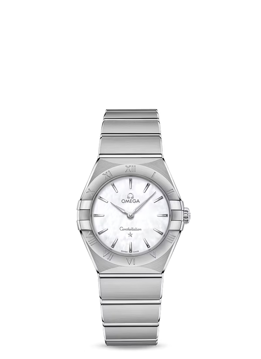 Omega Constellation Stainless Steel 28 MM - Stainless Steel Bracelet - White Mother-Of-Pearl Dial - 131.10.28.60.05.001