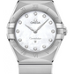 Omega Constellation Stainless Steel 28 MM - Stainless Steel Bracelet - White Mother-Of-Pearl Diamond Dial - 131.10.28.60.55.001