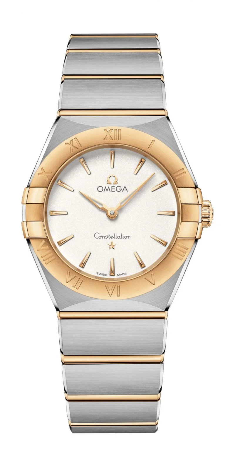 Omega Constellation Stainless Steel and Yellow Gold 28 MM - Stainless Steel and Yellow Gold Bracelet - White Dial - 131.20.28.60.02.002