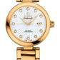 Omega De Ville Yellow Gold 34 MM - Yellow Gold Bracelet - White Mother-Of-Pearl Diamond Dial - 425.60.34.20.55.002