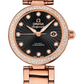 Omega De Ville Rose Gold 34 MM - Rose Gold Bracelet - Diamond Bezel - Black Diamond Dial - 425.65.34.20.51.001