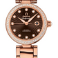 Omega De Ville Rose Gold 34 MM - Rose Gold Bracelet - Diamond Bezel - Brown Mother-Of-Pearl Diamond Dial - 425.65.34.20.63.002