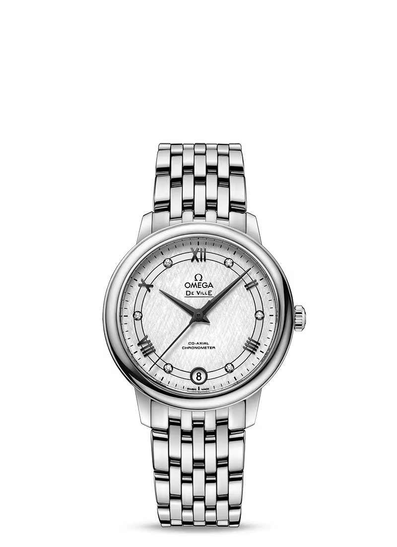 Omega De Ville Stainless Steel 32.7 MM - Stainless Steel Bracelet - Silver Dial - 424.10.33.20.52.002 nyc watcher nyc watches